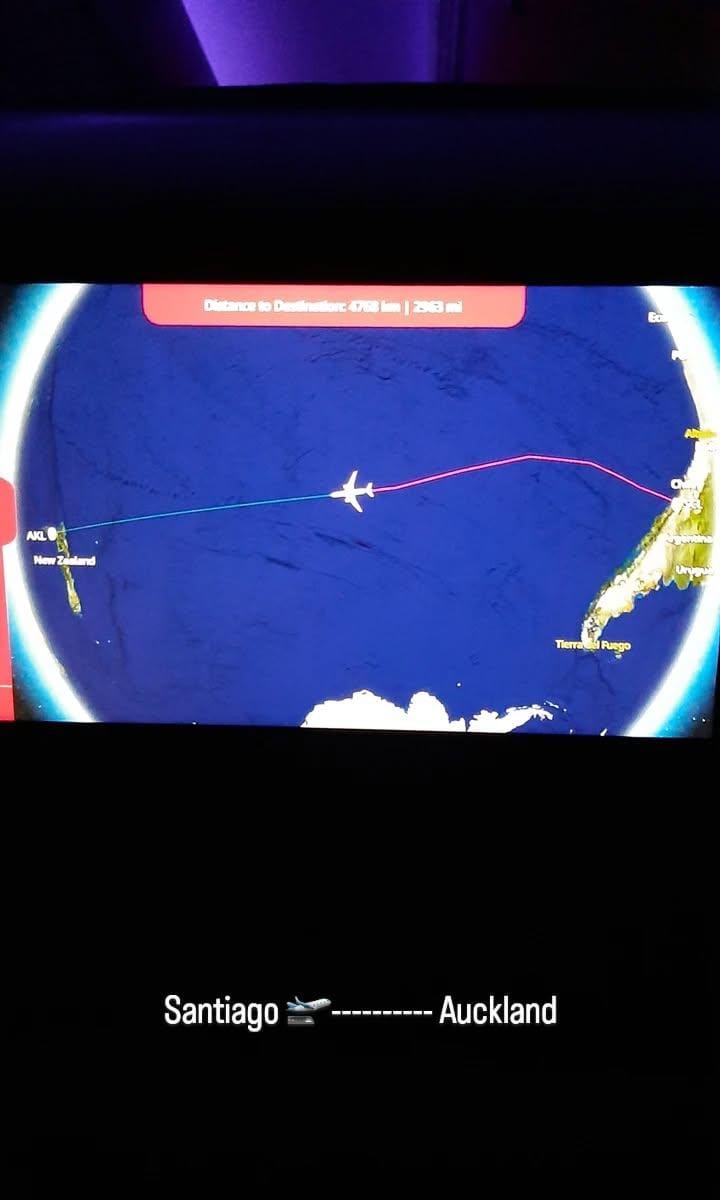 Foto da tela do avião